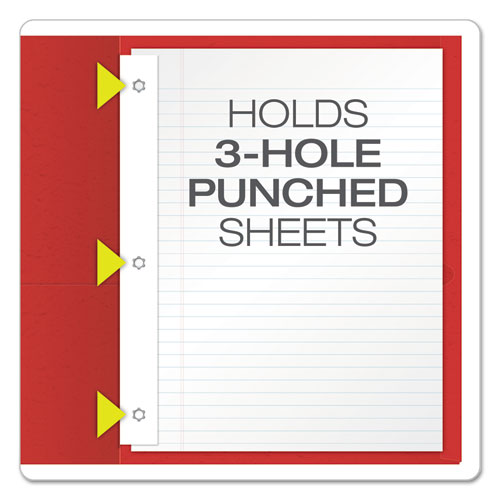 Twin-pocket Folders With 3 Fasteners, 0.5" Capacity, 11 X 8.5, Red, 25/box