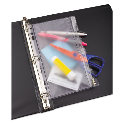 Zippered Ring Binder Pocket, 10.5 X 8, Clear