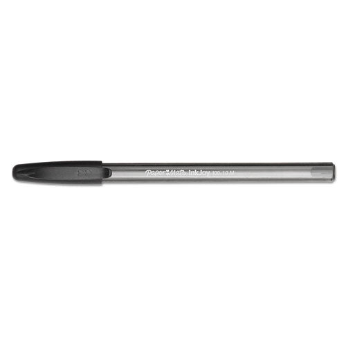 Inkjoy 100 Ballpoint Pen, Stick, Medium 1 Mm, Black Ink, Black Barrel, Dozen