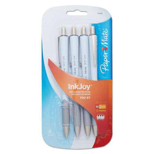 Inkjoy 700 Rt Ballpoint Pen, Retractable, Medium 1 Mm, Blue Ink, White/blue Barrel, Dozen