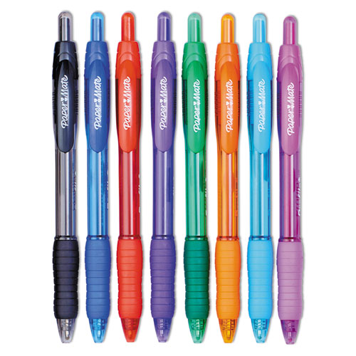 Profile Ballpoint Pen, Retractable, Medium 1 Mm, Black Ink, Translucent Black Barrel, 8/pack