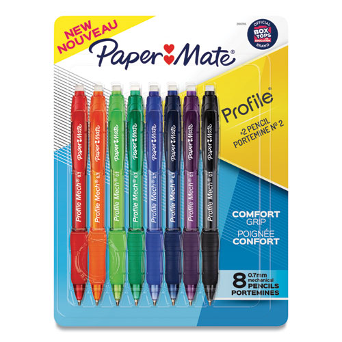 Profile Mechanical Pencils, 0.7 Mm, Hb (#2), Black Lead, Assorted Barrel Colors, 4/pack