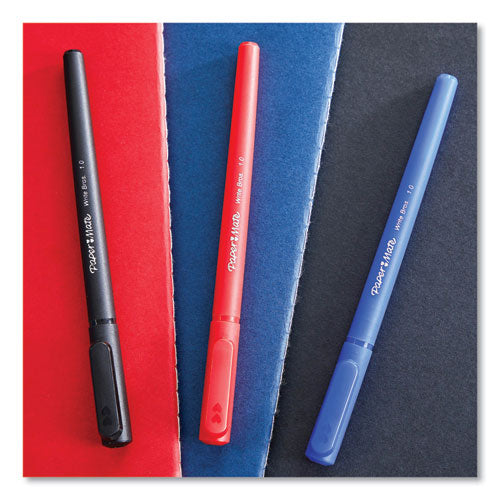 Write Bros. Ballpoint Pen, Stick, Fine 0.8 Mm, Red Ink, Red Barrel, Dozen