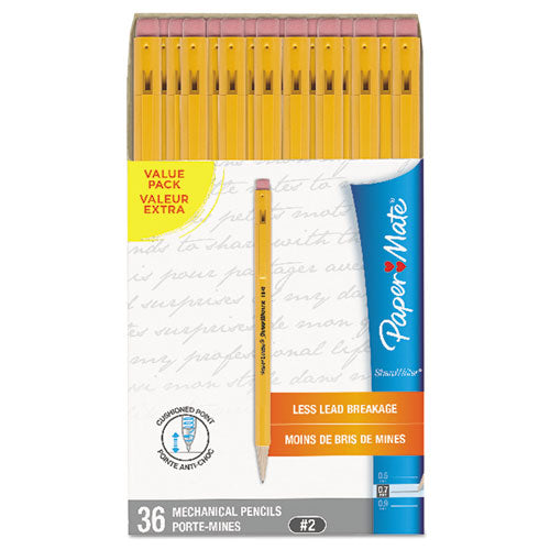 Sharpwriter Mechanical Pencil, 0.7 Mm, Hb (#2.5), Black Lead, Classic Yellow Barrel, Dozen