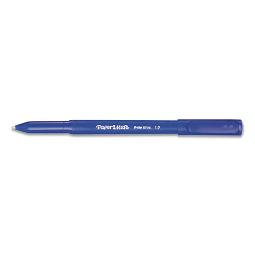 Write Bros. Ballpoint Pen, Stick, Medium 1 Mm, Blue Ink, Blue Barrel, Dozen