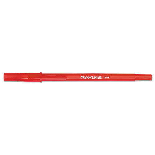 Write Bros. Ballpoint Pen, Stick, Medium 1 Mm, Red Ink, Red Barrel, Dozen