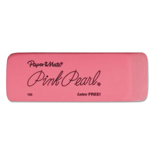 Pink Pearl Eraser, For Pencil Marks, Rectangular Block, Large, Pink, 12/box