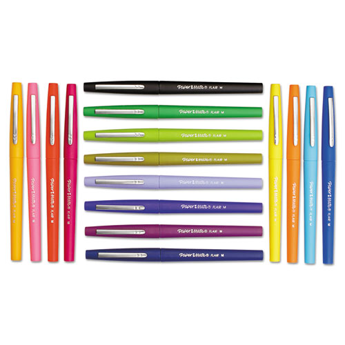 Point Guard Flair Felt Tip Porous Point Pen, Stick, Medium 0.7 Mm, Blue Ink, Blue Barrel, Dozen