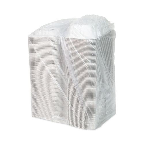 Earthchoice Recipiente ventilado para microondas Mfpp con tapa abatible, 9 x 6 x 3,1, blanco, plástico, 170/cartón