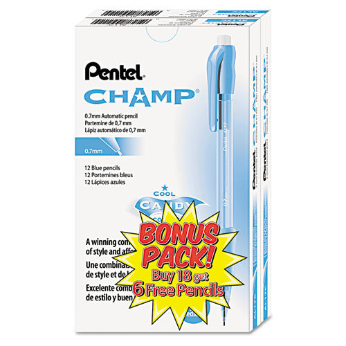 Champ Mechanical Pencil, 0.5 Mm, Hb (#2.5), Black Lead, Translucent Black Barrel, 24/pack