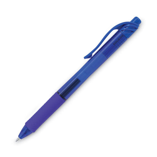 Energel-x Gel Pen, Retractable, Medium 0.7 Mm, Blue Ink, Blue Barrel, Dozen