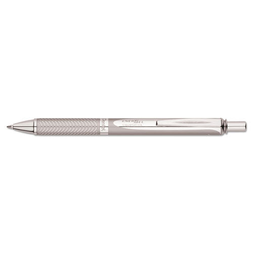 Energel Alloy Rt Gel Pen, Retractable, Medium 0.7 Mm, Black Ink, Black Barrel