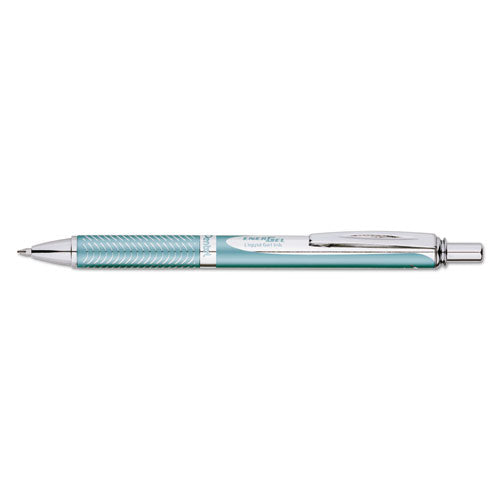 Energel Alloy Rt Gel Pen, Retractable, Medium 0.7 Mm, Black Ink, Chrome Barrel