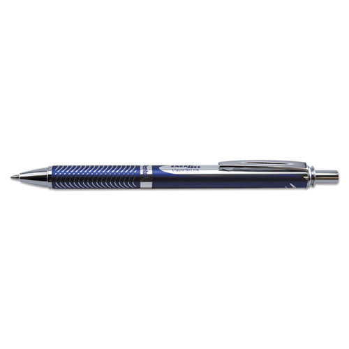 Energel Alloy Rt Gel Pen, Retractable, Medium 0.7 Mm, Black Ink, Chrome Barrel