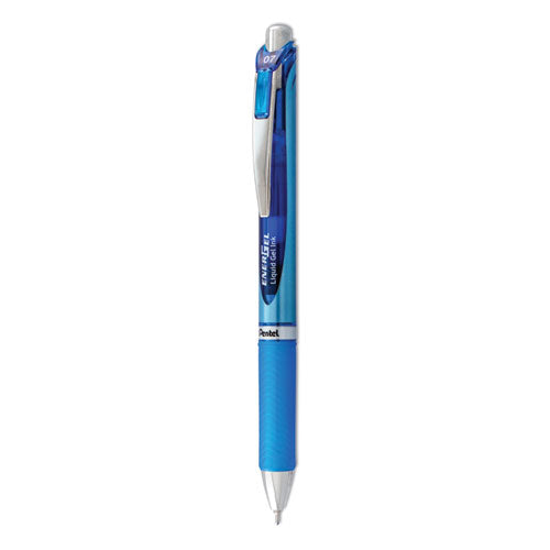 Energel Rtx Gel Pen, Retractable, Medium 0.7 Mm, Black Ink, Black/silver Barrel, Dozen