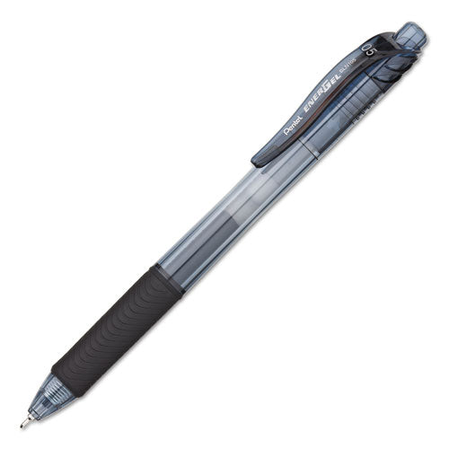 Energel-x Gel Pen, Retractable, Fine 0.5 Mm Needle Tip, Black Ink, Black Barrel, 24/pack