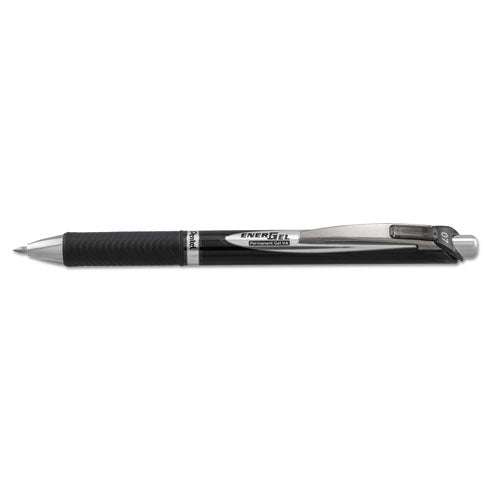 Energel Pro Gel Pen, Retractable, Medium 0.7 Mm, Black Ink, Black Barrel, 3/pack