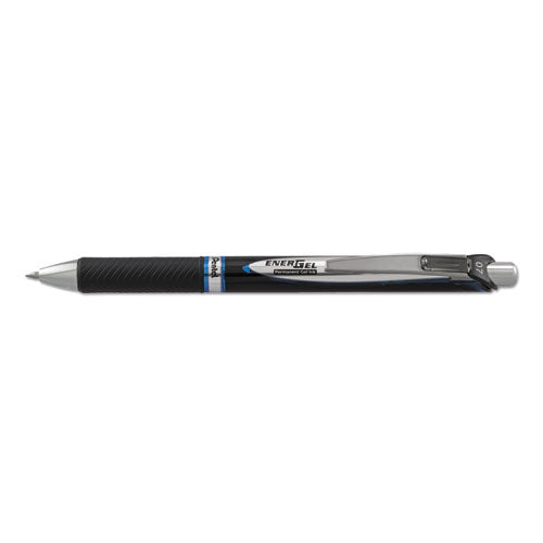 Energel Pro Gel Pen, Retractable, Medium 0.7 Mm, Black Ink, Black Barrel, 3/pack