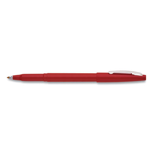 Rolling Writer Roller Ball Pen, Stick, Medium 0.8 Mm, Red Ink, Red Barrel, Dozen