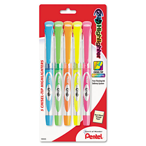 24/7 Highlighters, Bright Yellow Ink, Chisel Tip, Bright Yellow/silver/clear Barrel, Dozen