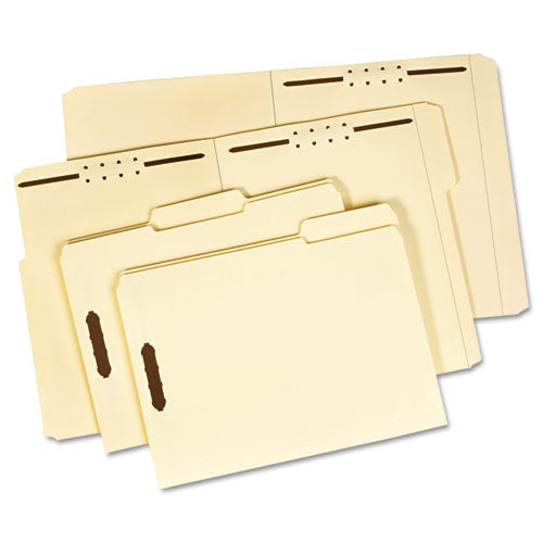 Top Tab Fastener Folder, 0.75" Expansion, 2 Fasteners, Letter Size, Manila Exterior, 50/box