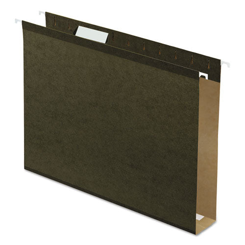 Extra Capacity Reinforced Hanging File Folders With Box Bottom, 2" Capacity, Letter Size, 1/5-cut Tabs, Yellow, 25/box