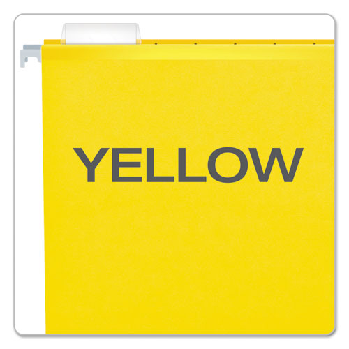 Extra Capacity Reinforced Hanging File Folders With Box Bottom, 2" Capacity, Legal Size, 1/5-cut Tabs, Yellow, 25/box