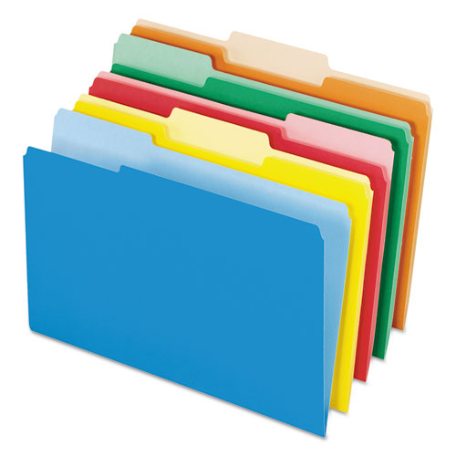 Interior File Folders, 1/3-cut Tabs: Assorted, Legal Size, Red, 100/box