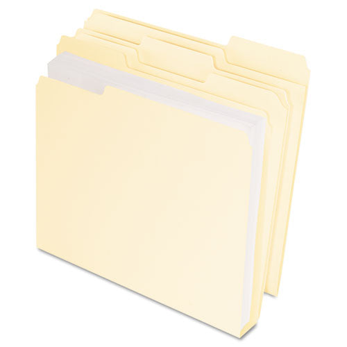 Double Stuff File Folders, 1/3-cut Tabs: Assorted, Letter Size, 1.5" Expansion, Blue, 50/pack