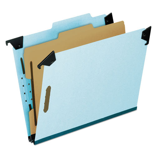 Hanging Classification Folders With Dividers, Legal Size, 2 Dividers, 2/5-cut Exterior Tabs, Blue