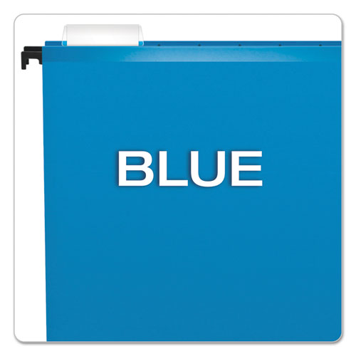 Surehook Hanging Folders, Letter Size, 1/5-cut Tabs, Blue, 20/box