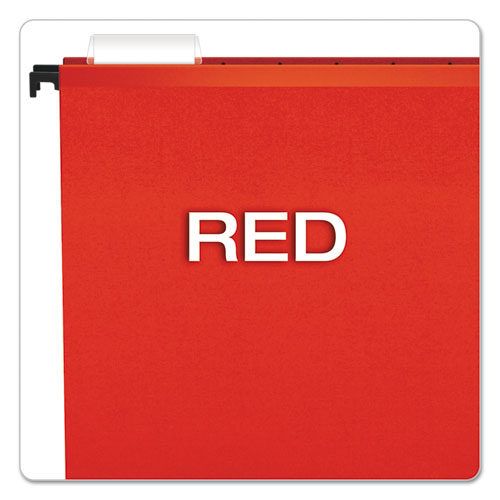 Surehook Hanging Folders, Letter Size, 1/5-cut Tabs, Red, 20/box