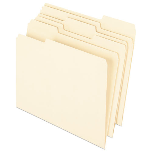 Earthwise By Pendaflex 100% Recycled Manila File Folder, 1/3-cut Tabs: Assorted, Letter, 0.75" Expansion, Manila, 100/box