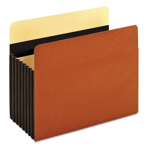 Heavy-duty File Pockets, 3.5" Expansion, Letter Size, Redrope, 25/box