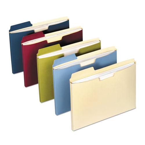 File Folder Pocket, 0.75" Expansion, Letter Size, Manila, 10/pack