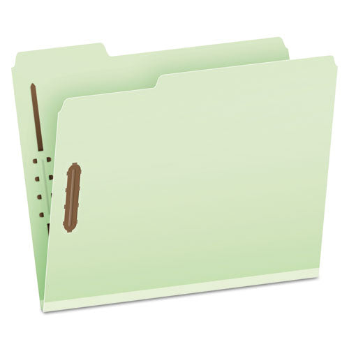 Heavy-duty Pressboard Folders With Embossed Fasteners, 1/3-cut Tabs, 1" Expansion, 2 Fasteners, Letter Size, Blue, 25/box