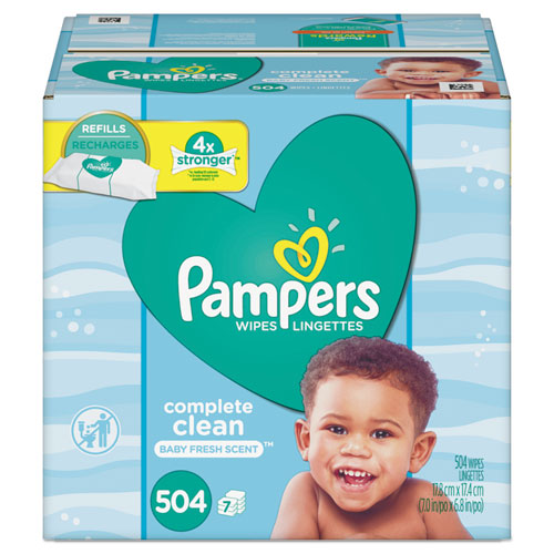 Complete Clean Baby Wipes, 1-ply, Baby Fresh, 7 X 6.8, White, 72 Wipes/pack, 8 Packs/carton