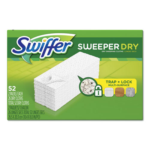 Dry Refill Cloths, White, 10.4" X 8", 52/box, 3 Boxes/carton