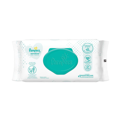 Sensitive Baby Wipes, 1-ply, 6.8 X 7,  Unscented, White, 56/pack