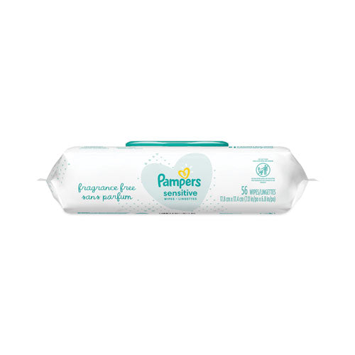 Sensitive Baby Wipes, 1-ply, 6.8 X 7, Unscented, White, 56/pack, 8 Packs/carton