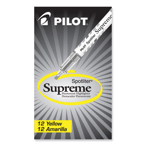 Spotliter Supreme Highlighter, Fluorescent Yellow Ink, Chisel Tip, Yellow/white Barrel, Dozen