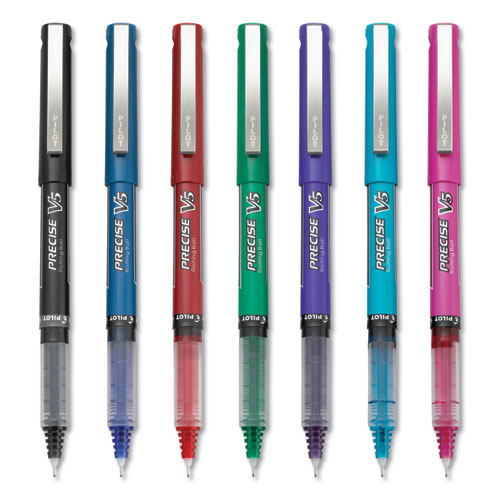 Precise V5 Roller Ball Pen, Stick, Extra-fine 0.5 Mm, Green Ink, Green Barrel, Dozen