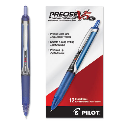 Precise V5rt Roller Ball Pen, Retractable, Extra-fine 0.5 Mm, Black Ink, Black Barrel