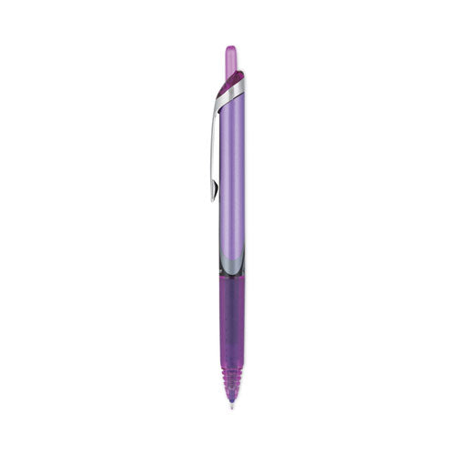 Precise V5rt Roller Ball Pen, Retractable, Extra-fine 0.5 Mm, Purple Ink, Purple Barrel