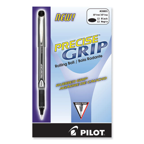 Precise Grip Roller Ball Pen, Stick, Extra-fine 0.5 Mm, Black Ink, Black Barrel