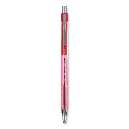 Better Ballpoint Pen, Retractable, Medium 1 Mm, Red Ink, Translucent Red Barrel, Dozen