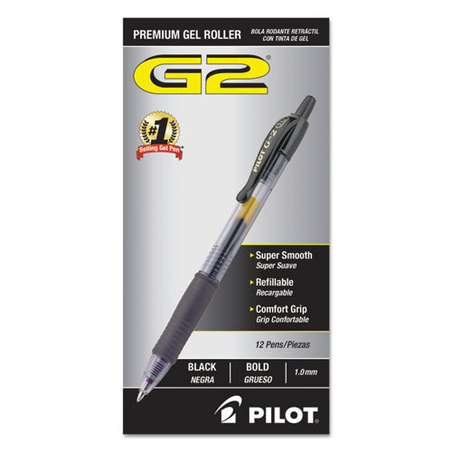 G2 Premium Gel Pen, Retractable, Extra-fine 0.5 Mm, Black Ink, Smoke Barrel, Dozen