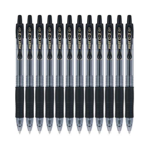 G2 Premium Gel Pen, Retractable, Fine 0.7 Mm, Black Ink, Smoke Barrel, Dozen