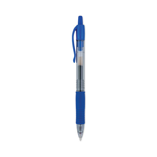 G2 Premium Gel Pen, Retractable, Fine 0.7 Mm, Blue Ink, Smoke Barrel, 12/pack