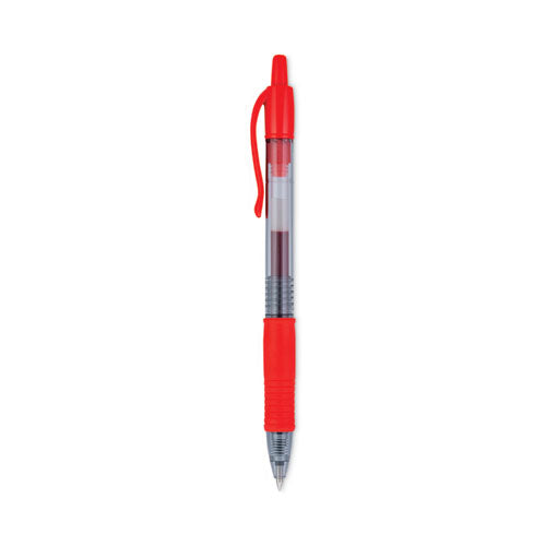 G2 Premium Gel Pen, Retractable, Fine 0.7 Mm, Red Ink, Smoke Barrel, Dozen